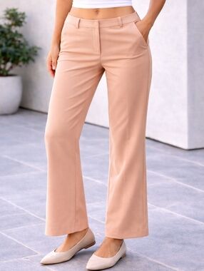 NY&Co Peach Dress Pants Size 10 Mid Rise Bootcut Work Office Career